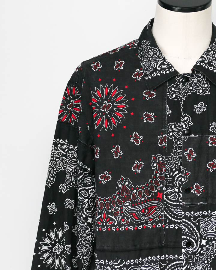 redad レダッド made in USA Bandana Remake Coach Jacket Black B