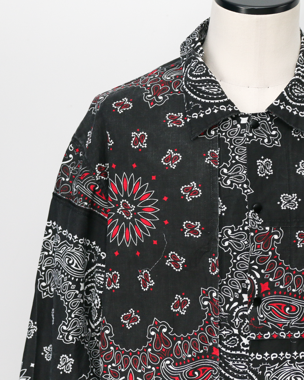 redad レダッド made in USA Bandana Remake Coach Jacket Black C