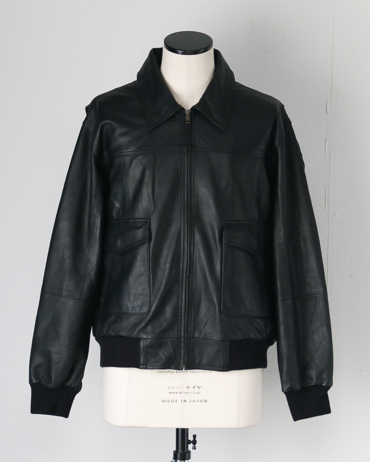 YOUSED ユーズド Remake Leather Urban Flight Jacket A-2 Black