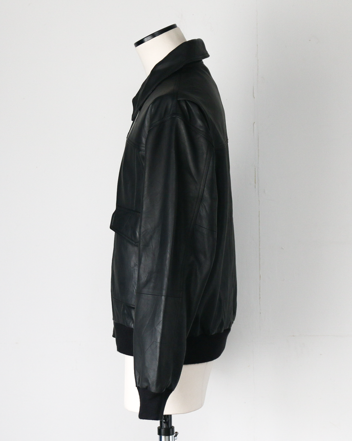 YOUSED ユーズド Remake Leather Urban Flight Jacket A-2 Black