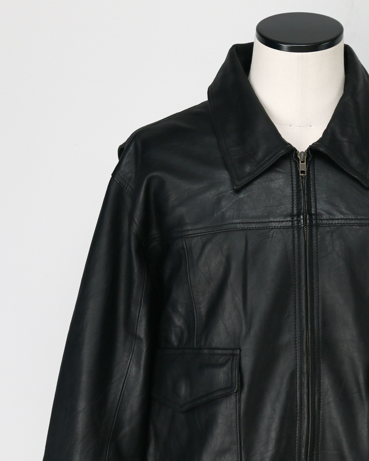 YOUSED ユーズド Remake Leather Urban Flight Jacket A-2 Black