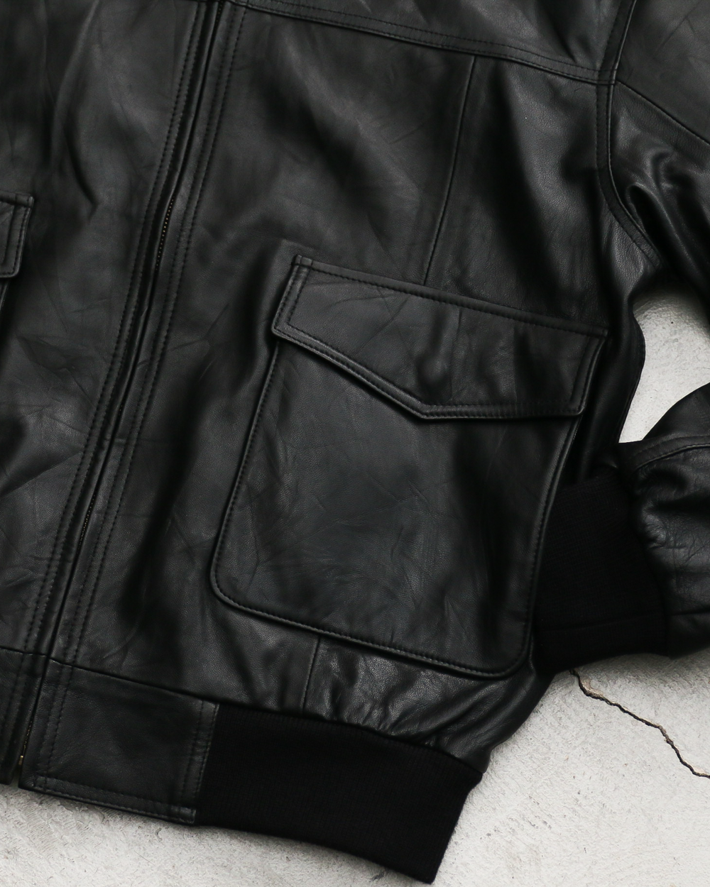 YOUSED ユーズド Remake Leather Urban Flight Jacket A-2 Black