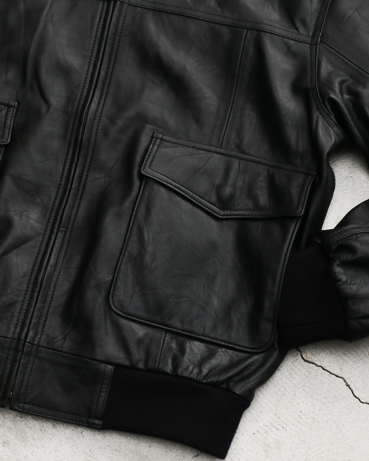 YOUSED ユーズド Remake Leather Urban Flight Jacket A-2 Black