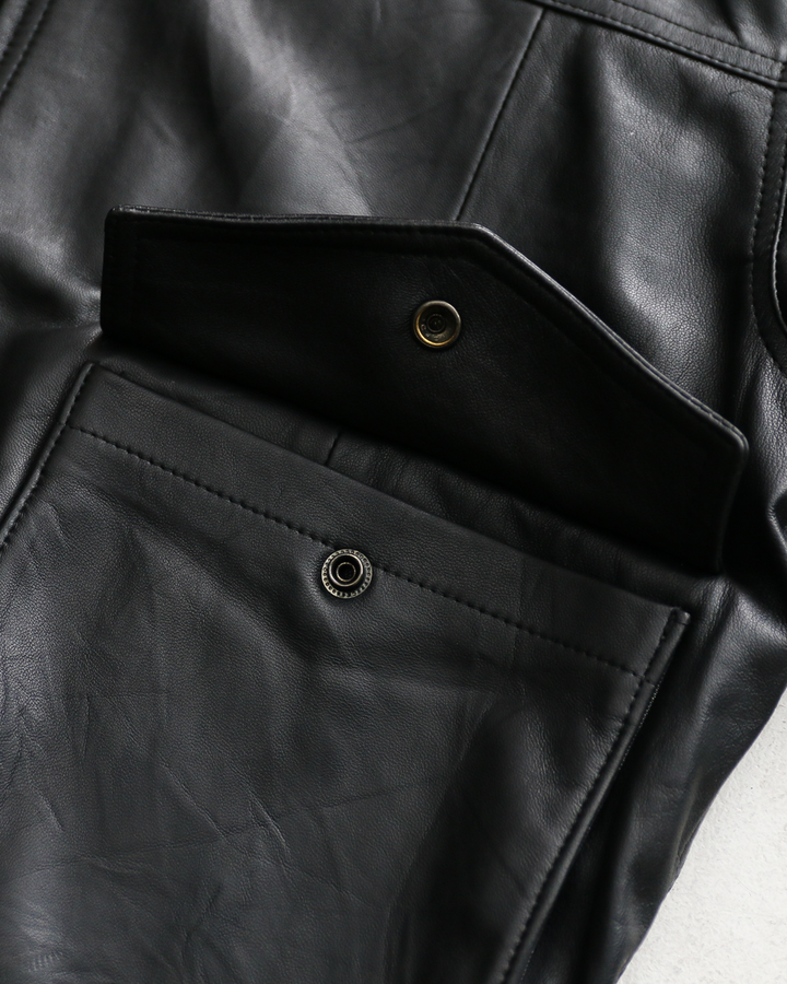 YOUSED ユーズド Remake Leather Urban Flight Jacket A-2 Black