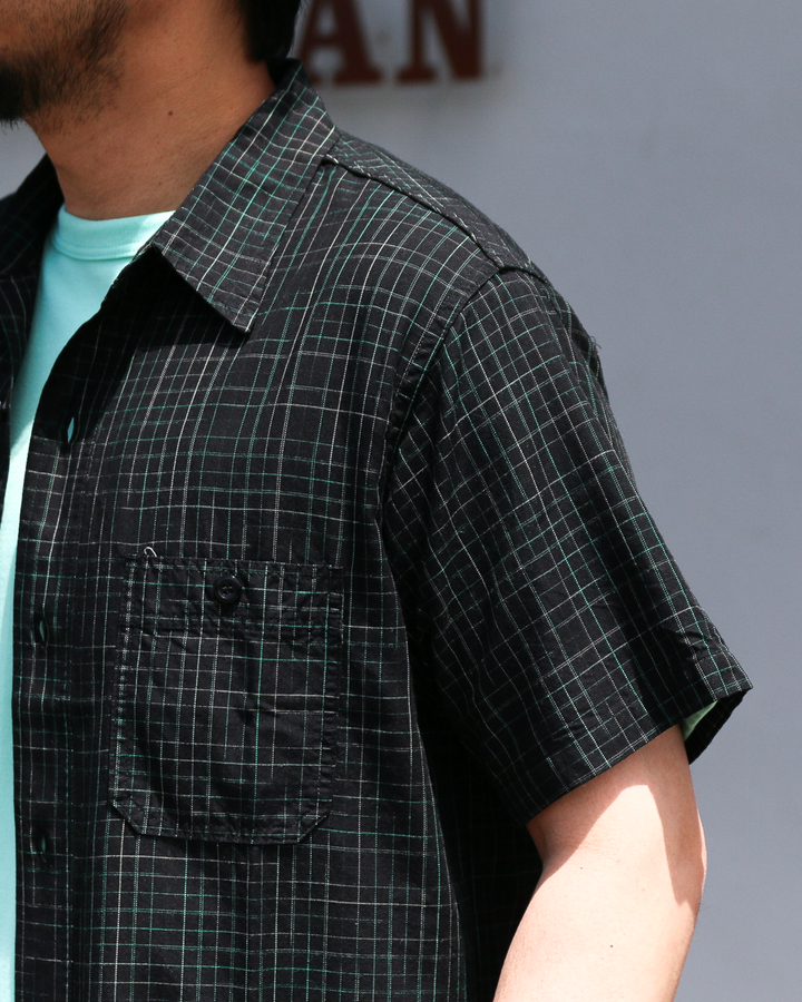 SUGAR CANE SC39729 R/C GABARDINE CHECK WORK SHIRT Black