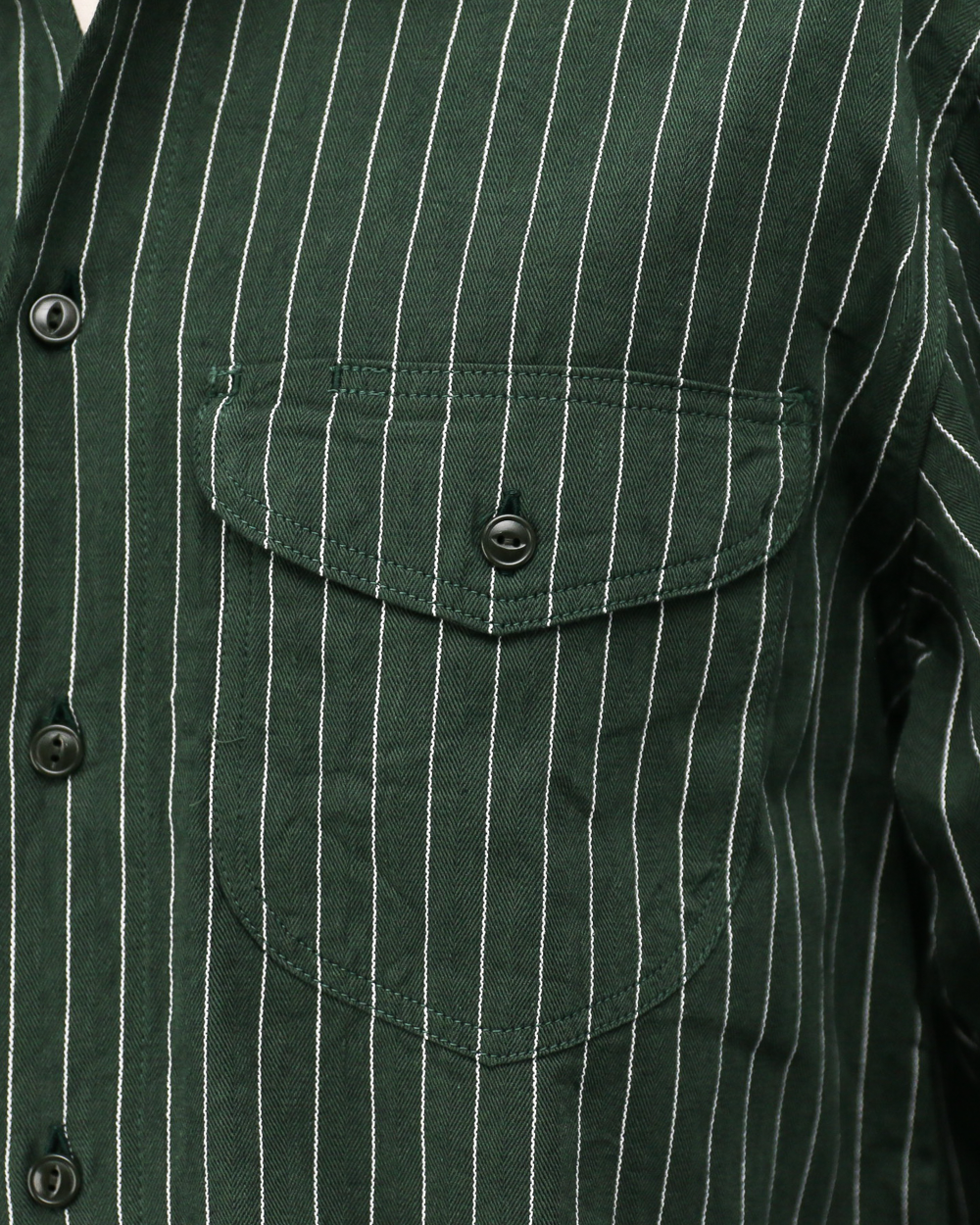 SUGAR CANE シュガーケーン SC28652 COKE STRIPE WORK SHIRT (LONG SLEEVE)  Green