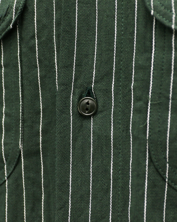 SUGAR CANE シュガーケーン SC28652 COKE STRIPE WORK SHIRT (LONG SLEEVE)  Green
