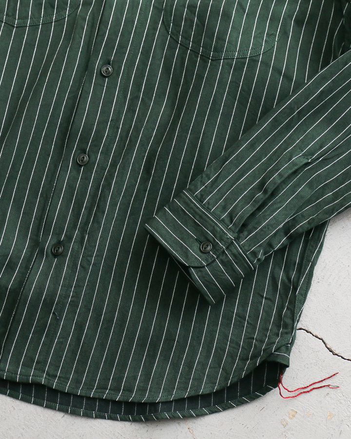 SUGAR CANE シュガーケーン SC28652 COKE STRIPE WORK SHIRT (LONG SLEEVE)  Green