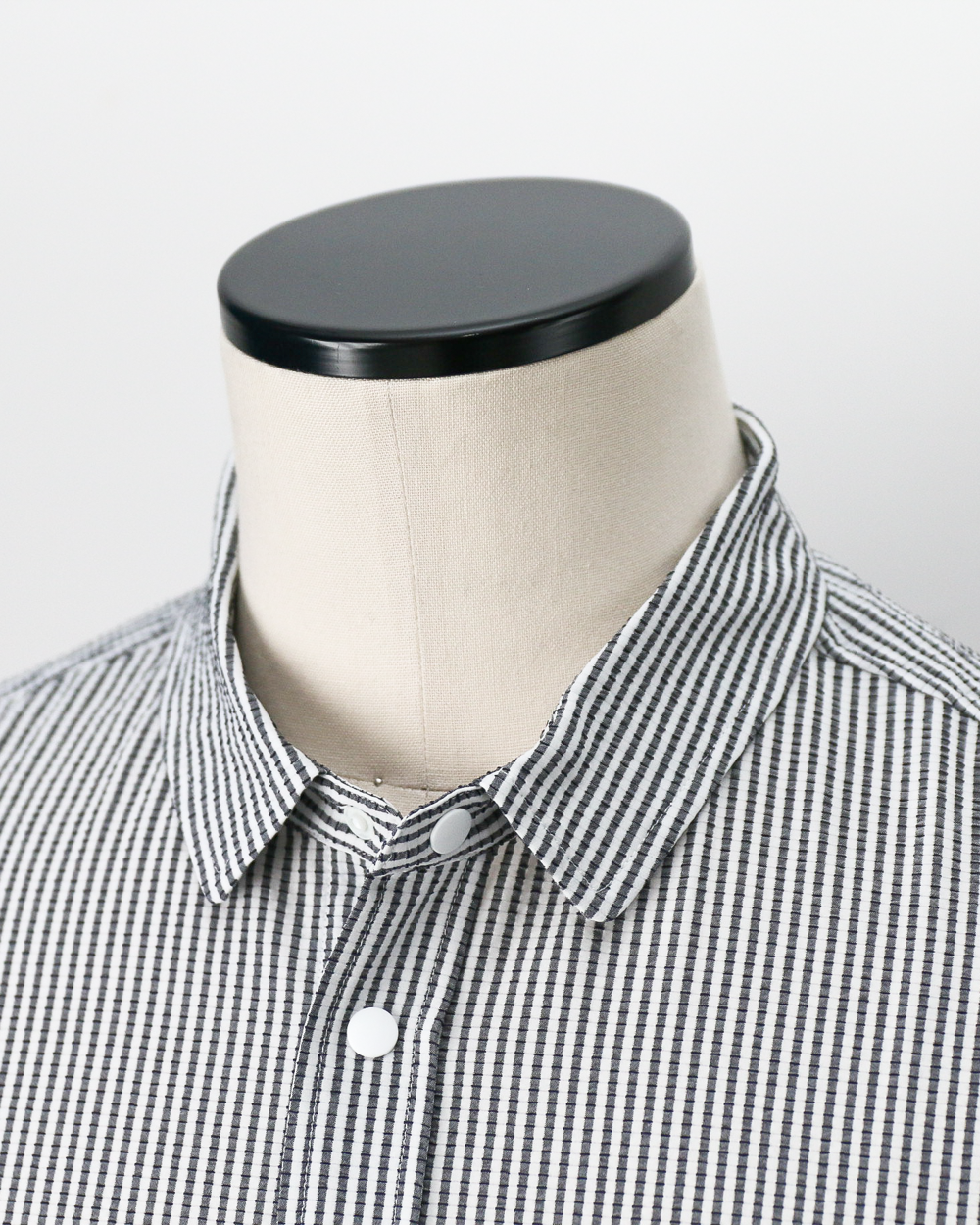 RIDGE MOUNTAIN GEAR Basic Short Sleeve Shirt "Stripe" Grey × White