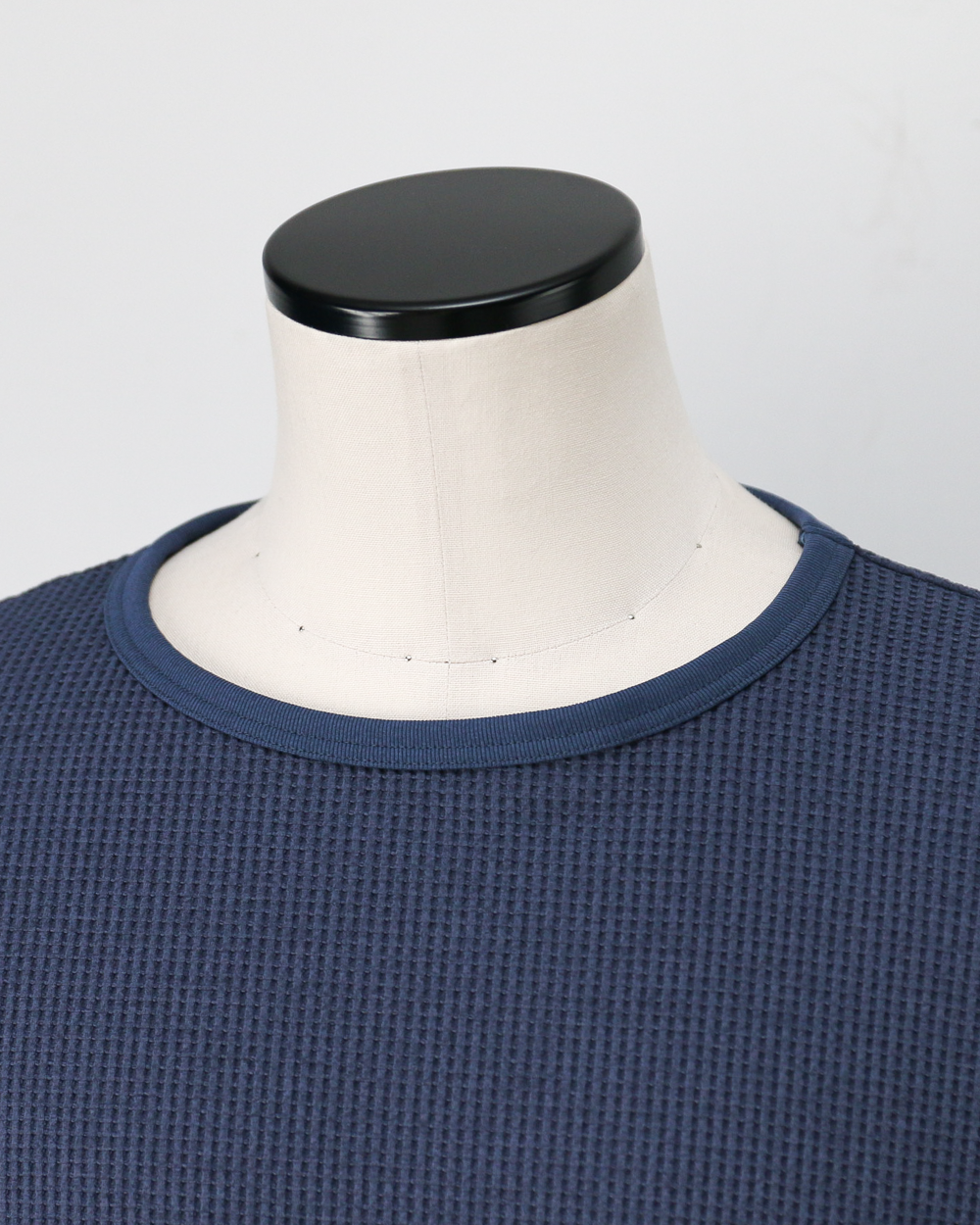 TURN ME ON Waffle Thermal Tee Smoke Blue