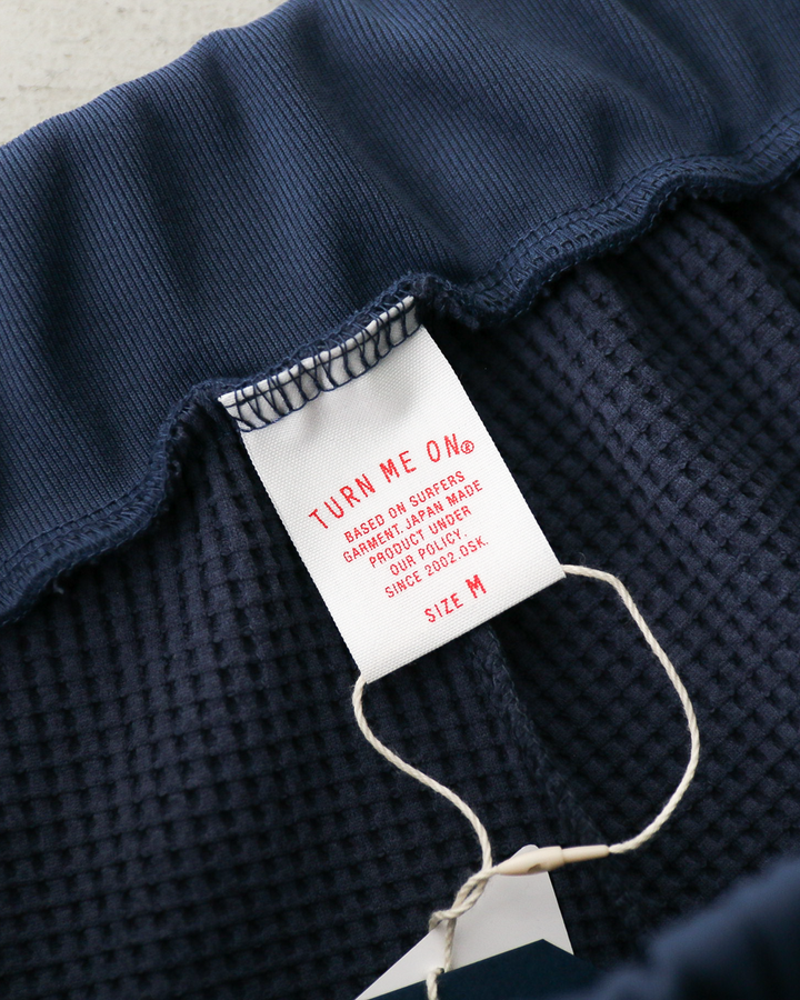 TURN ME ON Waffle Thermal Easy Shorts Smoke Blue