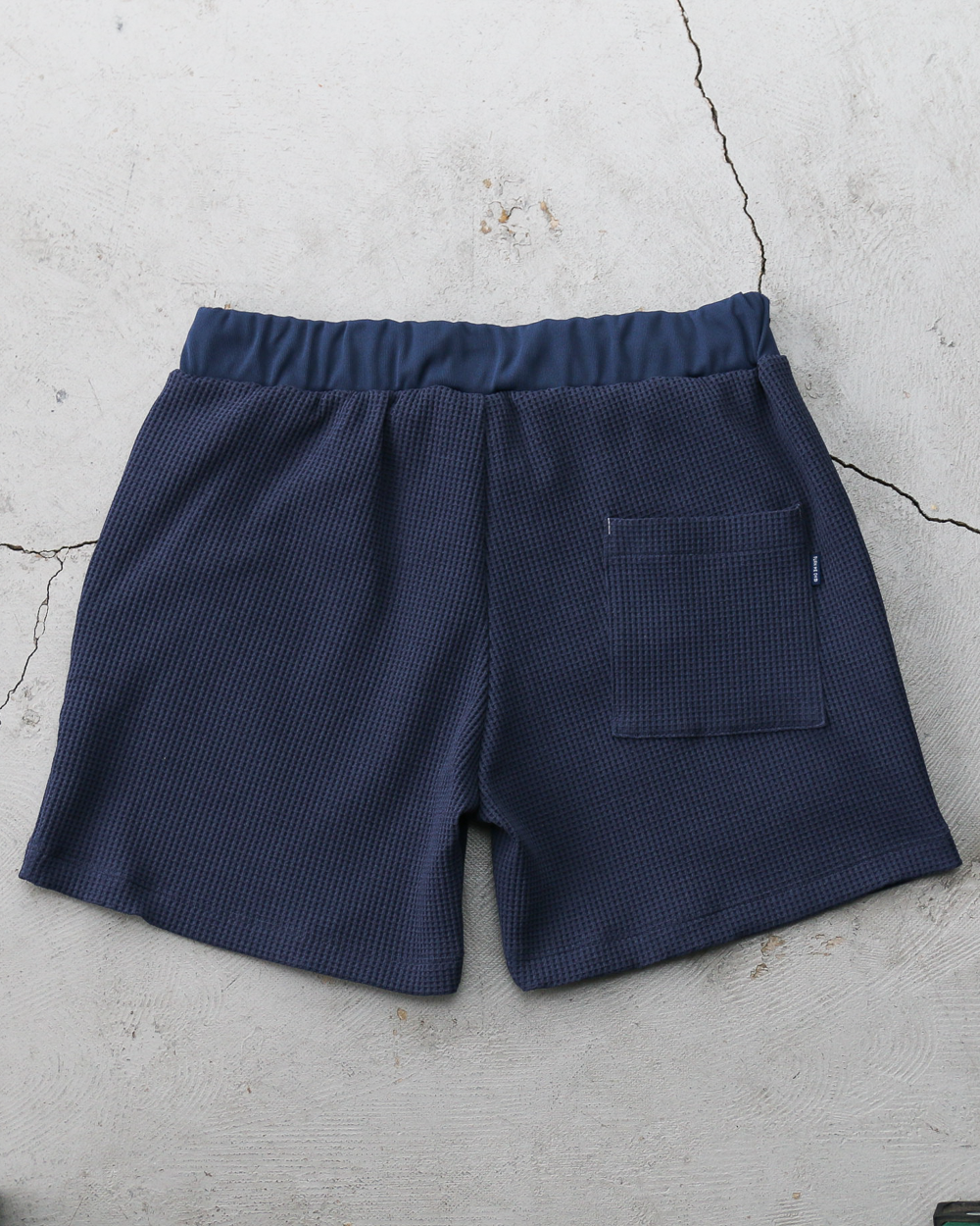 TURN ME ON Waffle Thermal Easy Shorts Smoke Blue