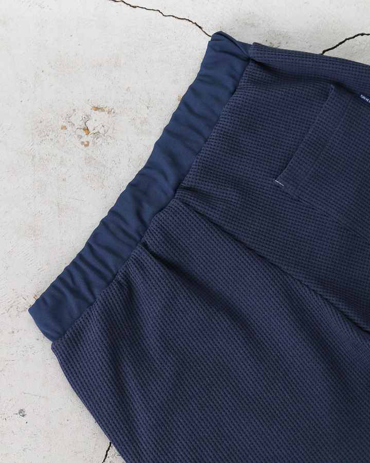 TURN ME ON Waffle Thermal Easy Shorts Smoke Blue
