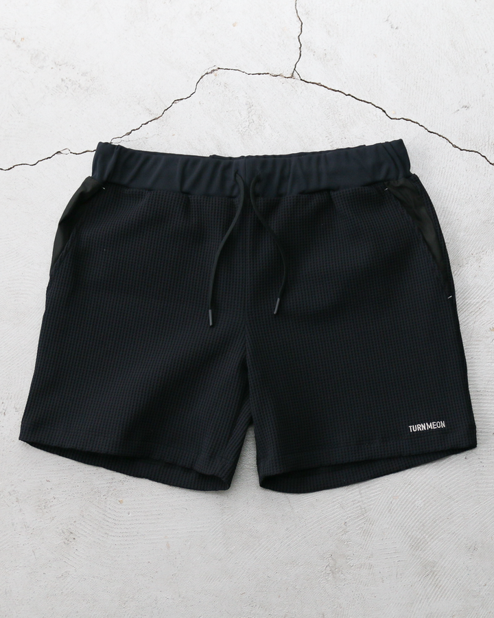 TURN ME ON Waffle Thermal Easy Shorts Black