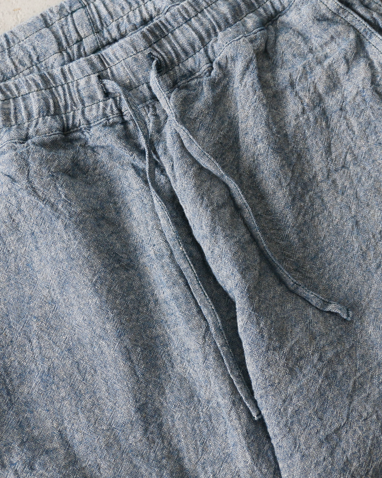 TURN ME ON Linen Chambray Wide Easy Pants