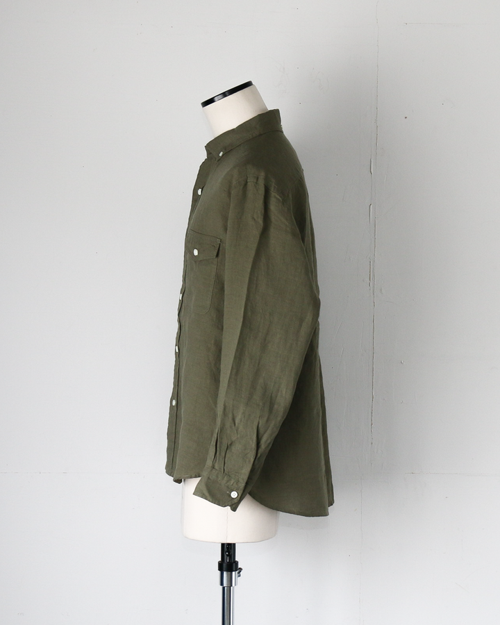 JAMES &amp; CO. STANDARD SHIRT Pujol Relax -LINEN- Khaki