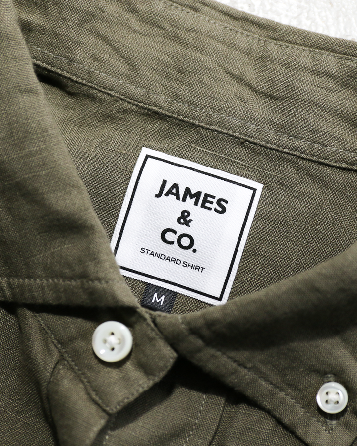 JAMES &amp; CO. STANDARD SHIRT Pujol Relax -LINEN- Khaki