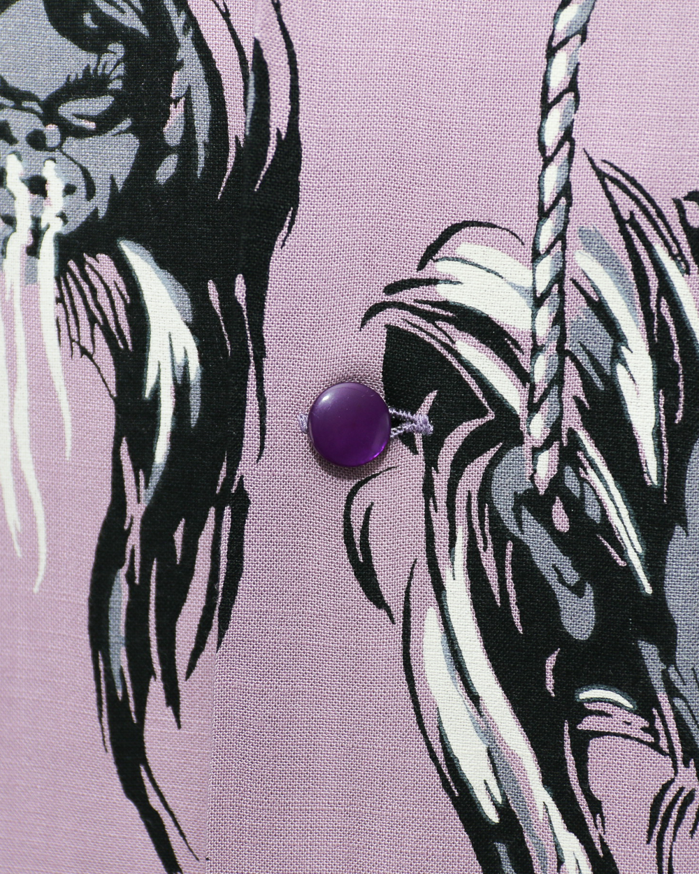 STAR OF HOLLYWOOD SH39705 / HOPSACK RAYON OPEN SHIRT “SHRUNKEN HEAD” Purple
