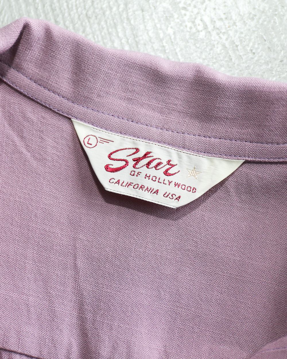 STAR OF HOLLYWOOD SH39705 / HOPSACK RAYON OPEN SHIRT “SHRUNKEN HEAD” Purple