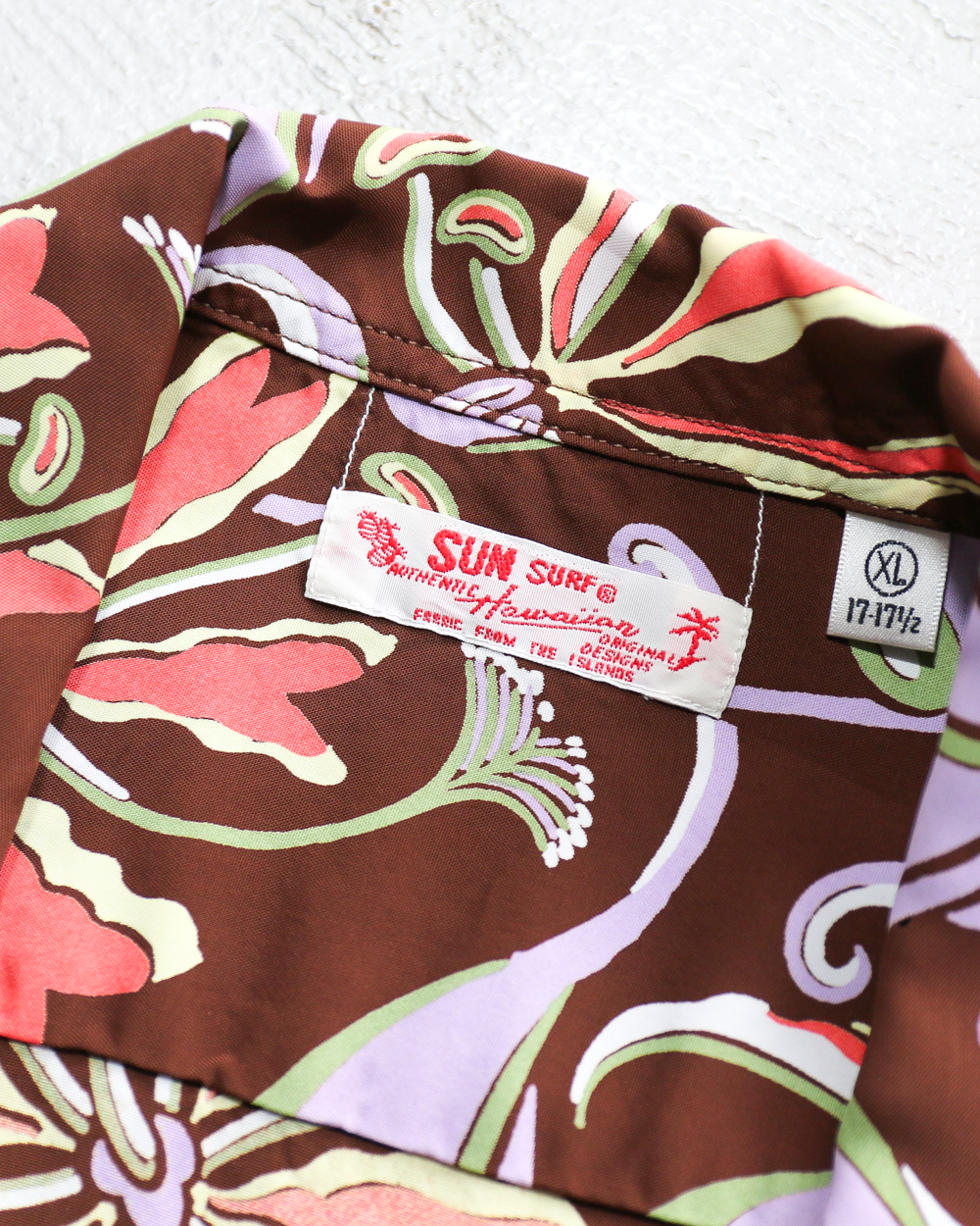 SUN SURF SS39619 / RAYON HAWAIIAN SHIRT “SPIDER LILY” Brown