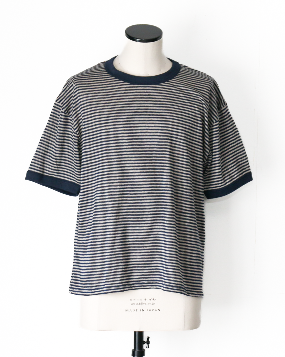 melple Seaview Linen Ringer S/S Navy