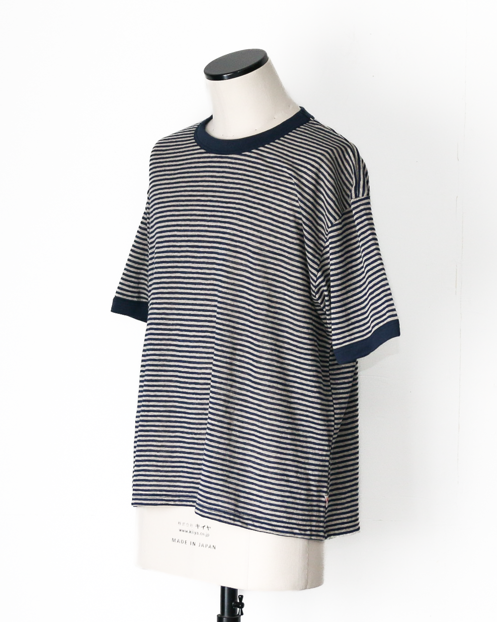 melple Seaview Linen Ringer S/S Navy