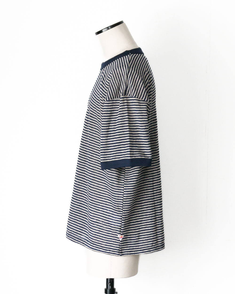 melple Seaview Linen Ringer S/S Navy