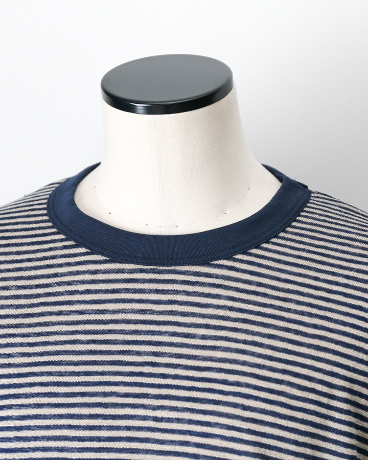 melple Seaview Linen Ringer S/S Navy