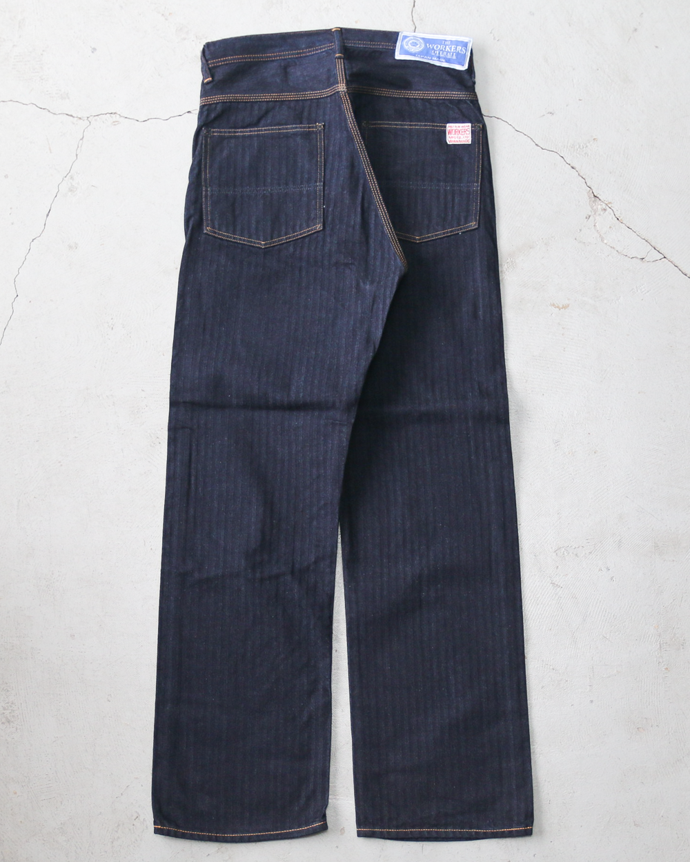 WORKERS Lot 815 Work Pants, 12 oz, Grey Back Indigo Herringbone