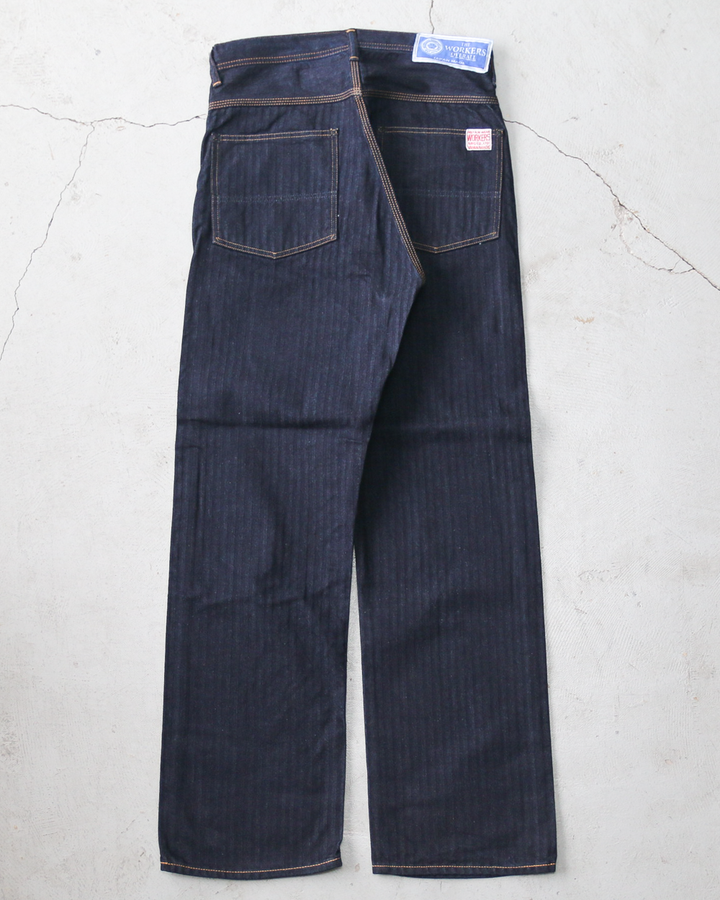 WORKERS Lot 815 Work Pants, 12 oz, Grey Back Indigo Herringbone