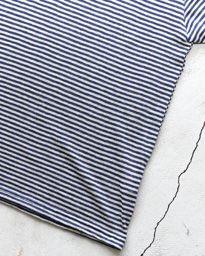 melple Seaview Linen Ringer S/S Navy