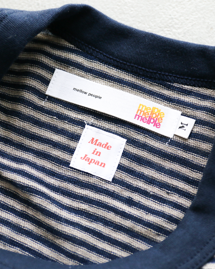 melple Seaview Linen Ringer S/S Navy