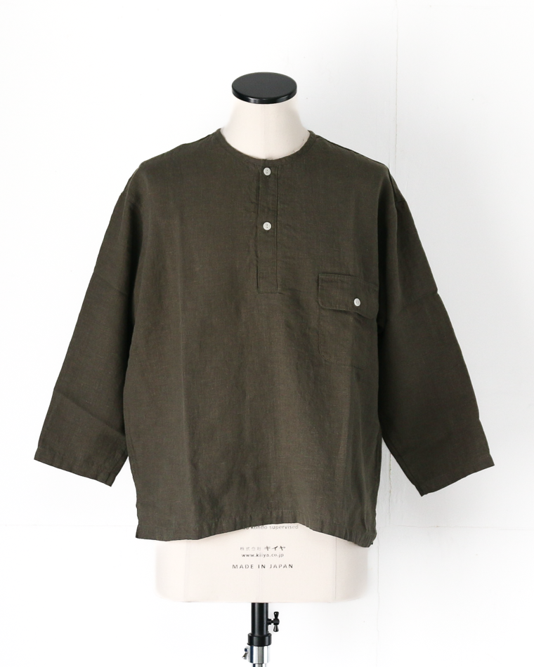 DELICIOUS LINEN Farmers Henry Khaki