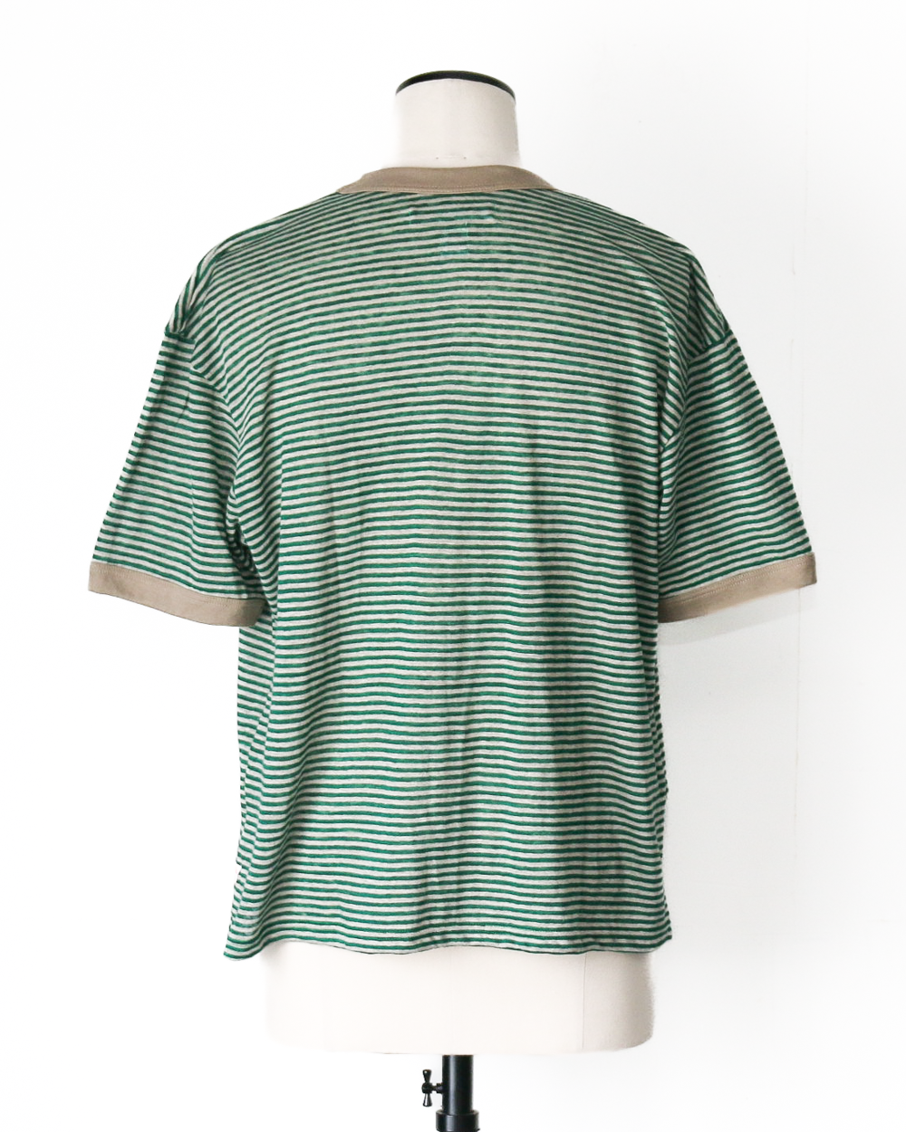 melple Seaview Linen Ringer S/S Green