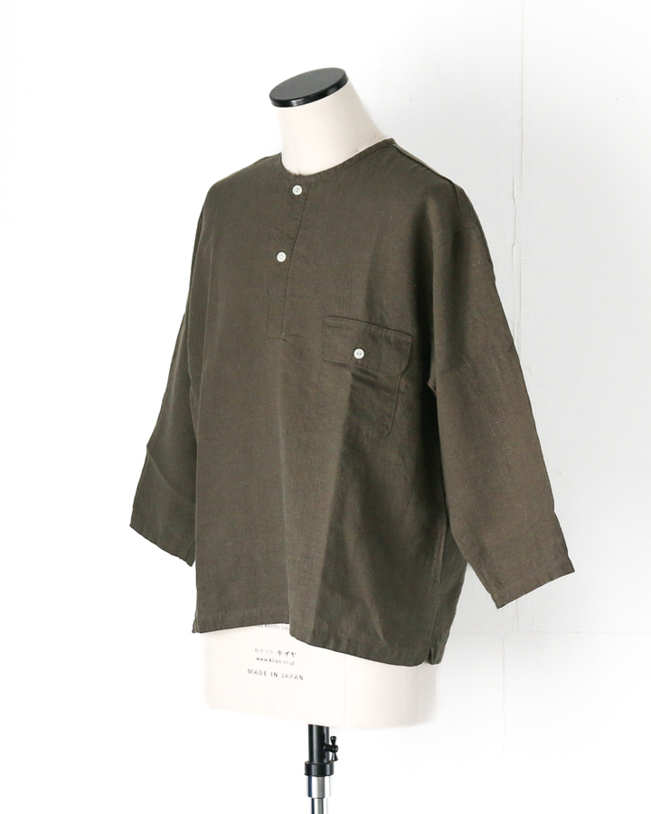 DELICIOUS LINEN Farmers Henry Khaki