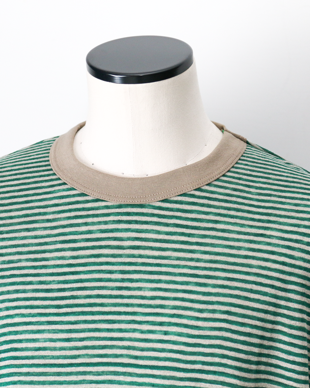 melple Seaview Linen Ringer S/S Green