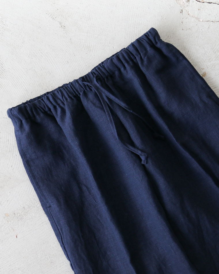 DELICIOUS LINEN Easy Pants Navy