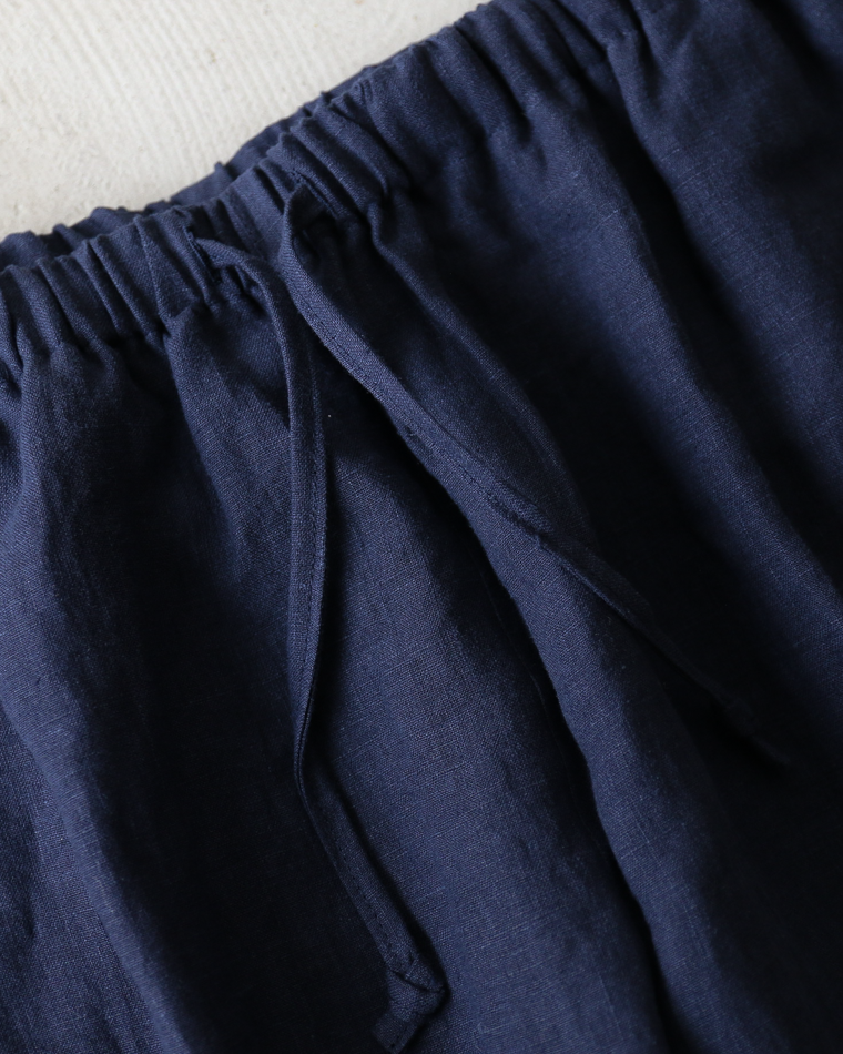 DELICIOUS LINEN Easy Pants Navy