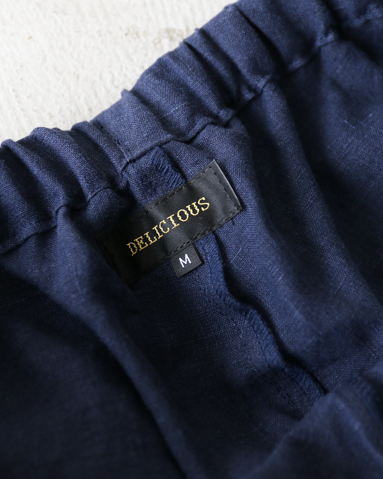 DELICIOUS LINEN Easy Pants Navy