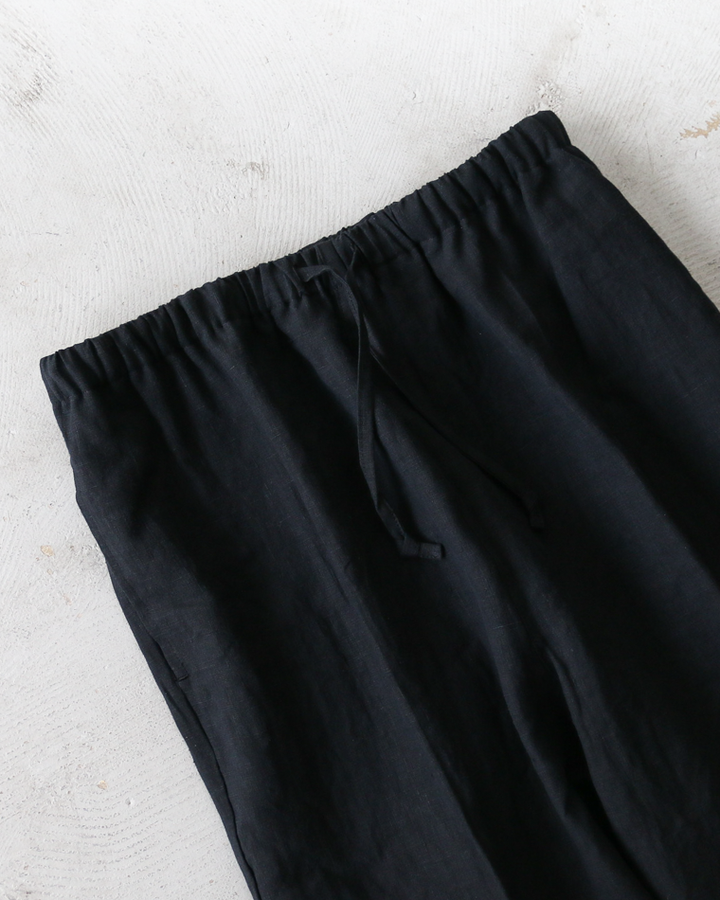 DELICIOUS LINEN Easy Pants Black