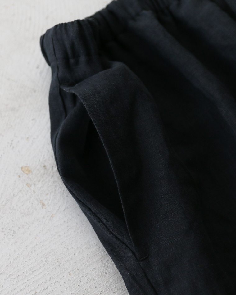 DELICIOUS LINEN Easy Pants Black