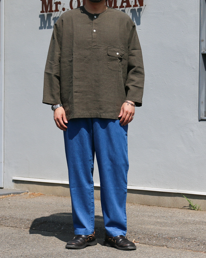 DELICIOUS LINEN Farmers Henry Khaki