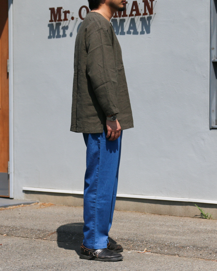 DELICIOUS LINEN Farmers Henry Khaki