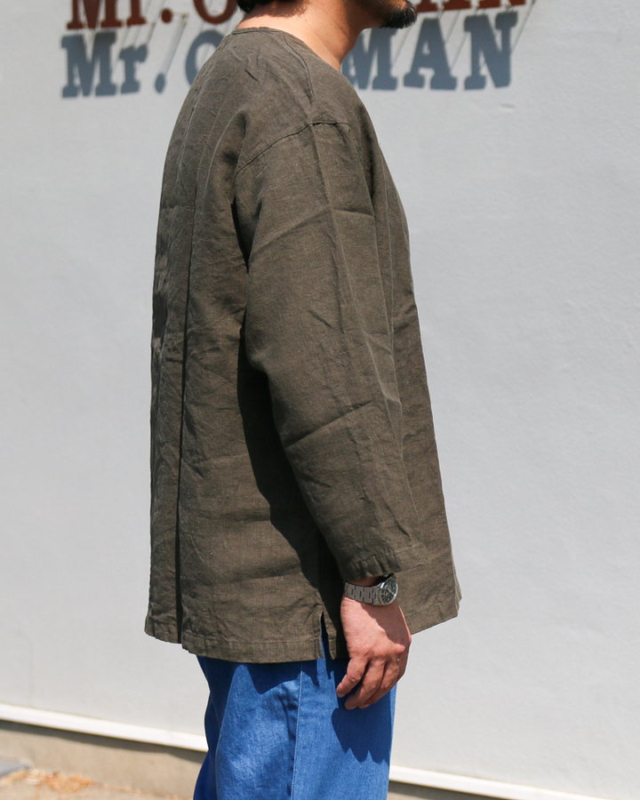 DELICIOUS LINEN Farmers Henry Khaki