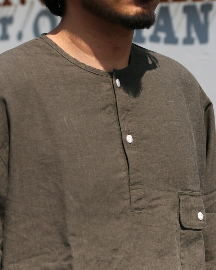 DELICIOUS LINEN Farmers Henry Khaki