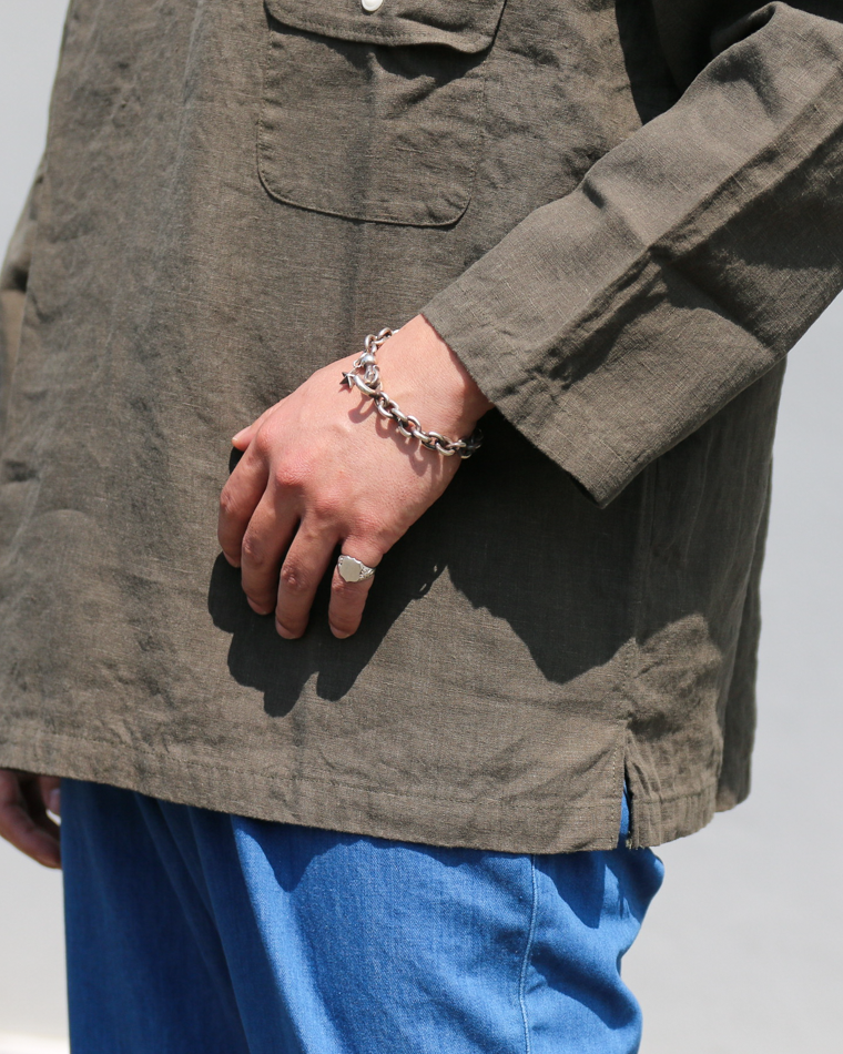 DELICIOUS LINEN Farmers Henry Khaki