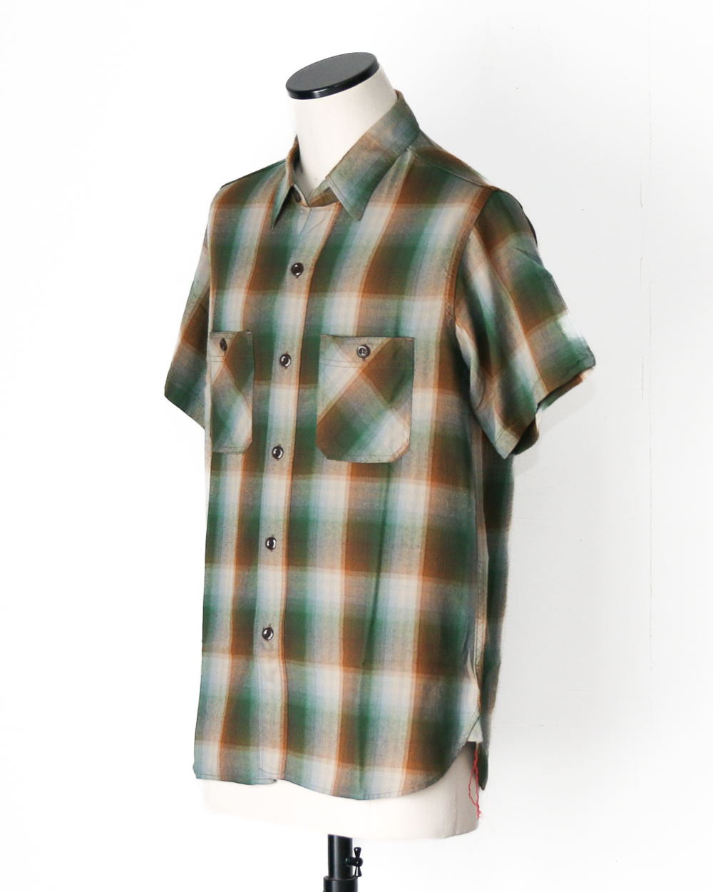 SUGAR CANE SC39726 RAYON TWILL CHECK WORK SHIRT Green