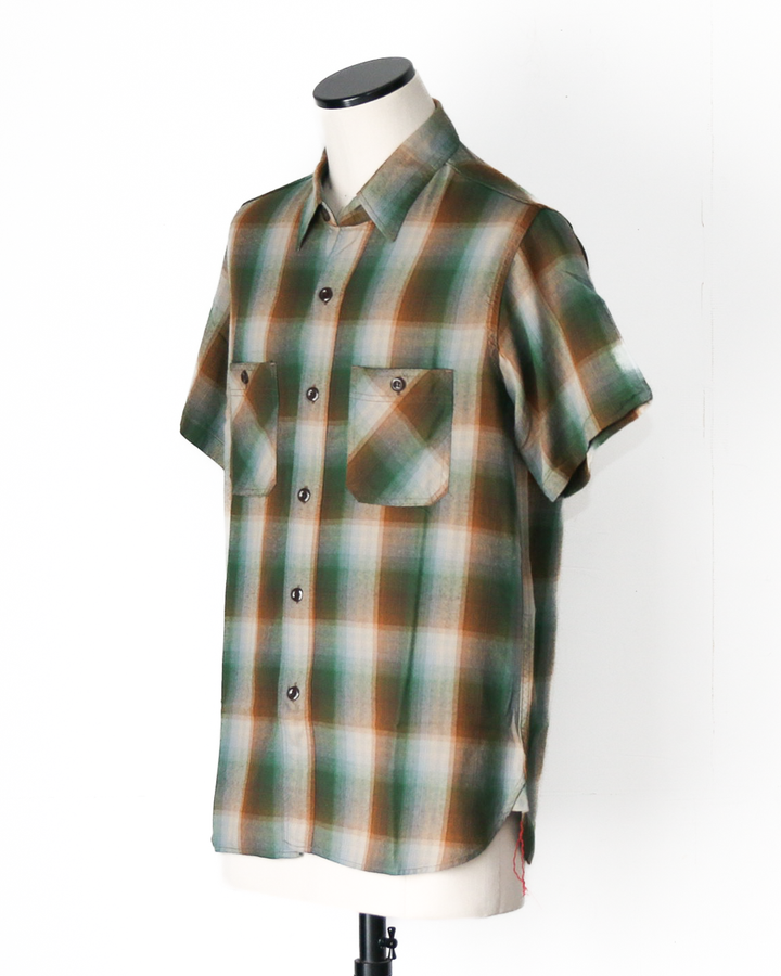 SUGAR CANE SC39726 RAYON TWILL CHECK WORK SHIRT Green