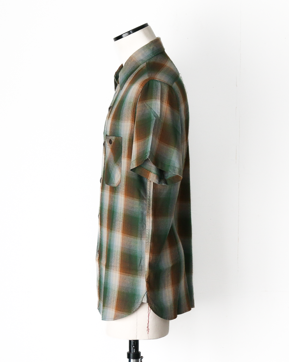 SUGAR CANE SC39726 RAYON TWILL CHECK WORK SHIRT Green