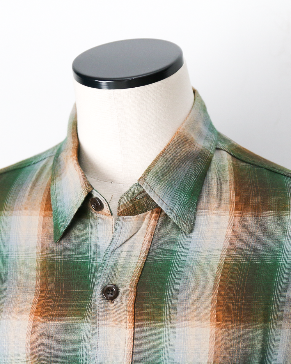 SUGAR CANE SC39726 RAYON TWILL CHECK WORK SHIRT Green